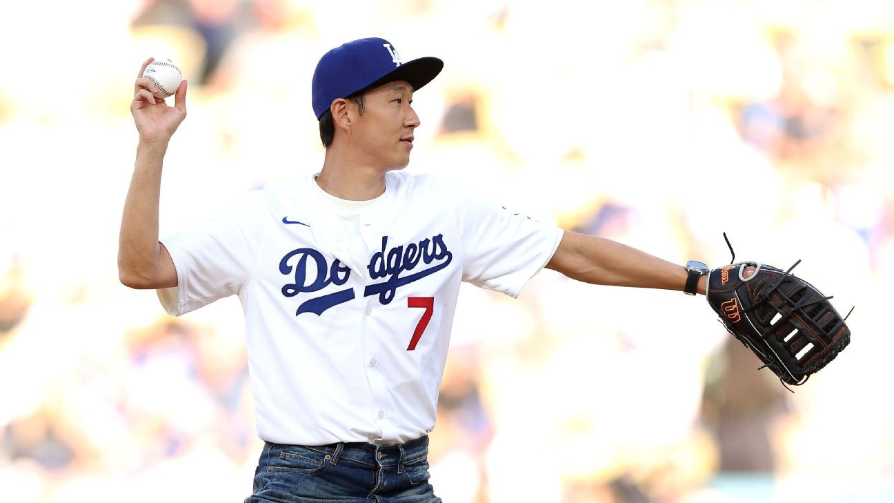 Son Heung-Min acerta arremesso cerimonial perfeito no Dodger Stadium - Imagem do artigo