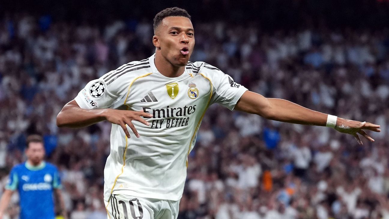 Mbappé chega a 50 gols pelo Real Madrid em 64 jogos, mas nove atletas atingiram marca mais rápido - Imagem do artigo