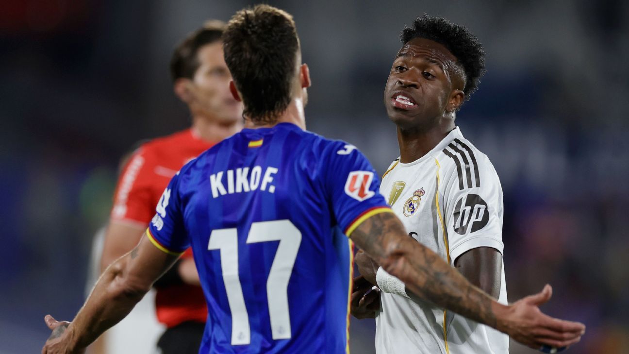 Técnicos trocam farpas após provocação de Vinícius na vitória do Real Madrid sobre o Getafe - Imagem do artigo