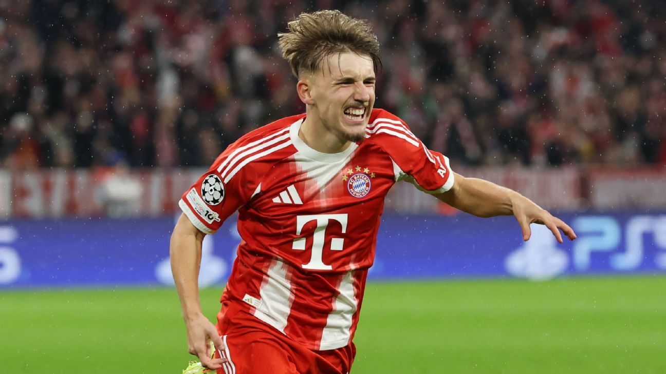 Lennart Karl, 17, bate recorde de precocidade do Bayern na Champions e lidera goleada sobre o Brugge - Imagem do artigo