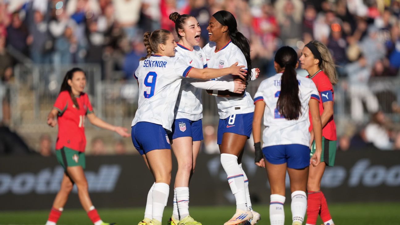 Seleção feminina dos EUA reage, vence Portugal e evita quarta derrota no ano - Imagem do artigo