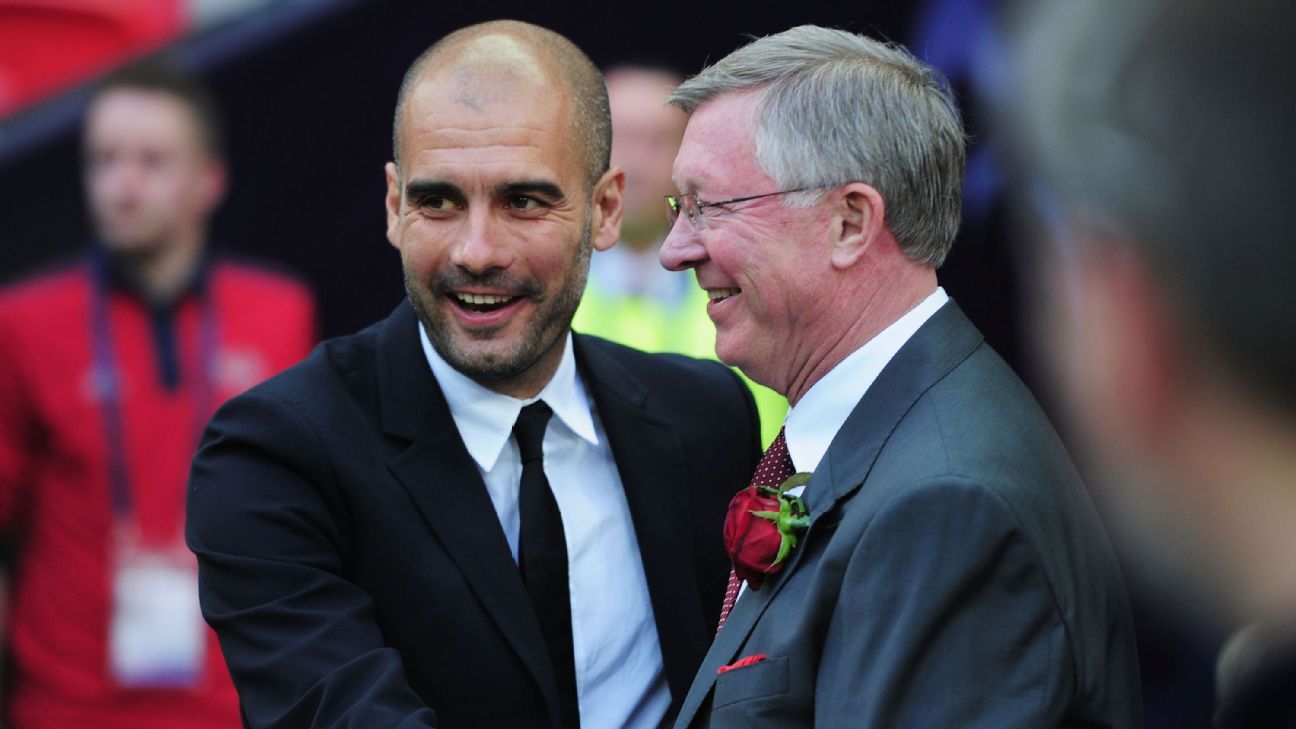 Sir Alex Ferguson saúda Guardiola pela marca de 1.000 jogos como técnico - Imagem do artigo