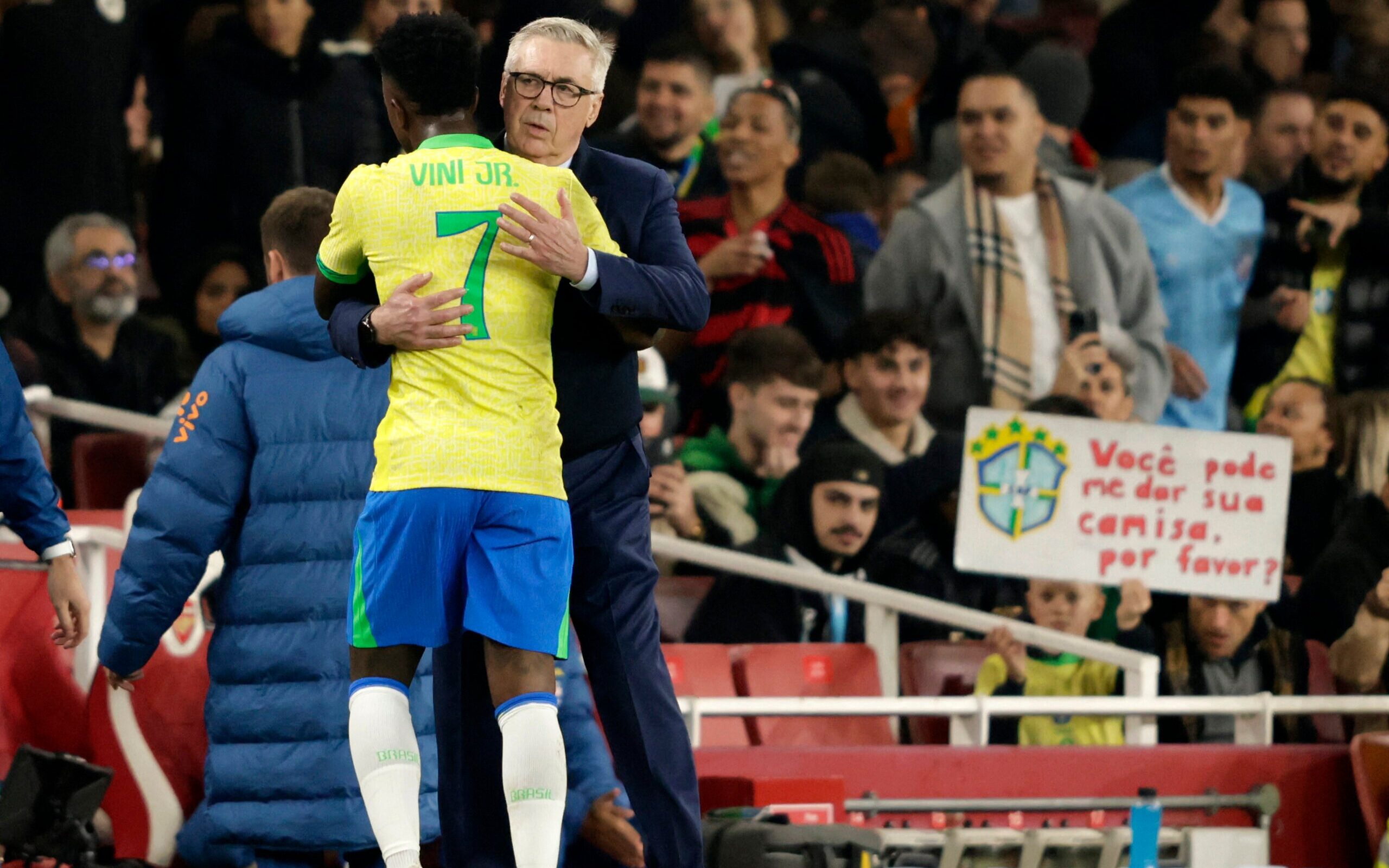 Ancelotti avisa que Vinícius Júnior só será chamado se estiver 100% fisicamente - Imagem do artigo original