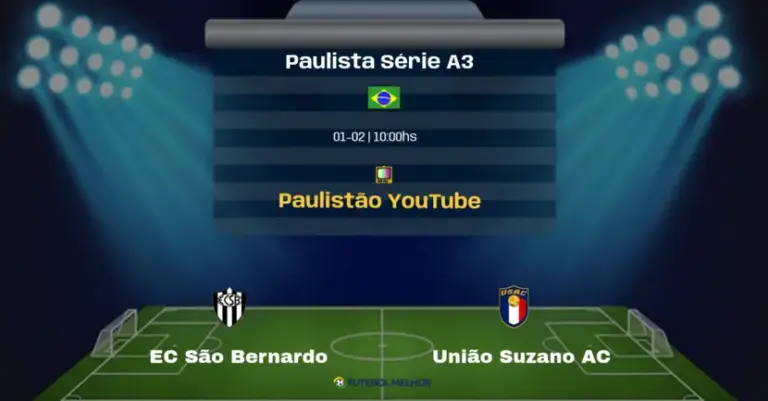 EC São Bernardo x União Suzano AC: Onde assistir, Canais de transmissão e horário: Paulista Série A3