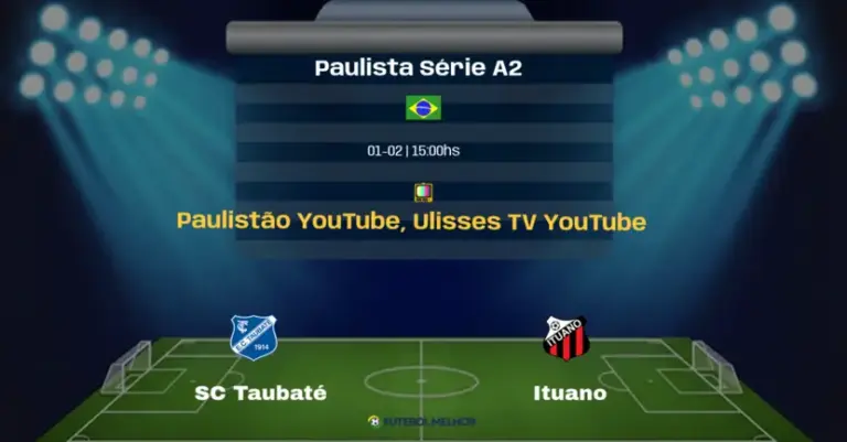 SC Taubaté x Ituano: Onde assistir, Canais de transmissão e horário: Paulista Série A2