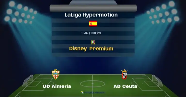 UD Almería x AD Ceuta: Onde assistir, Canais de transmissão e horário: LaLiga Hypermotion