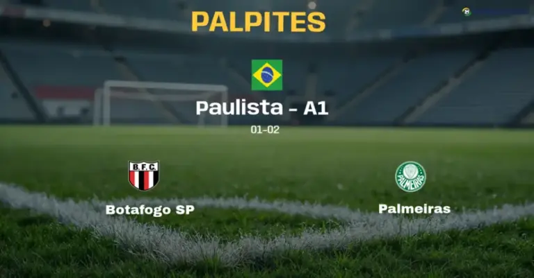 Palpite e Prognóstico Botafogo SP x Palmeiras: estatísticas e análise do confronto Paulista – A1