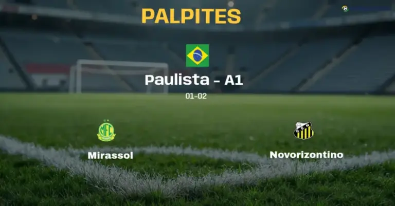 Palpite e Prognóstico Mirassol x Novorizontino: estatísticas e análise do confronto (Paulista – A1)