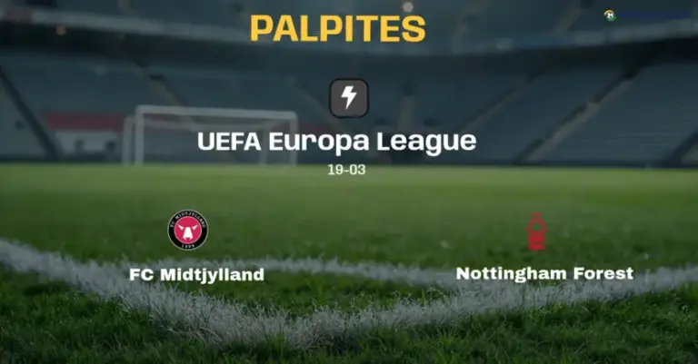 Palpite e Prognóstico FC Midtjylland x Nottingham Forest: estatísticas e análise do confronto (UEFA Europa League)